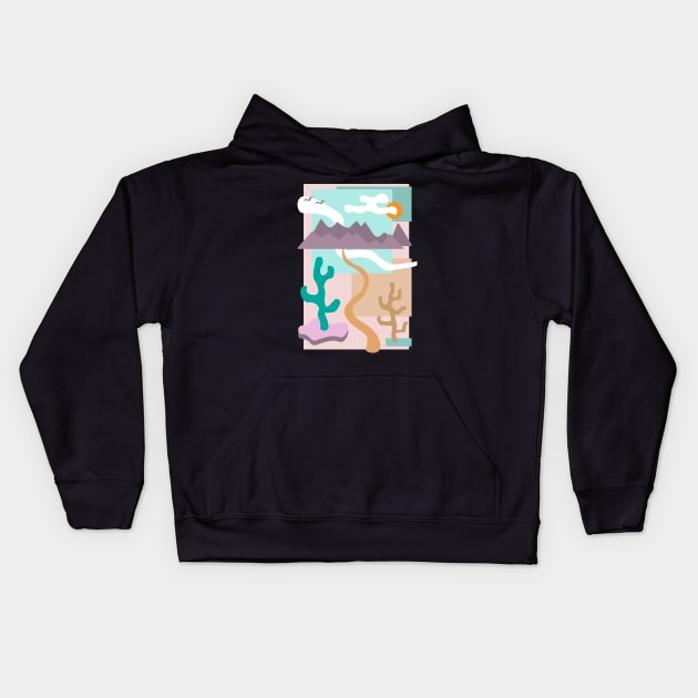 Cactus Mountains Kids Hoodie by PaulStouffer